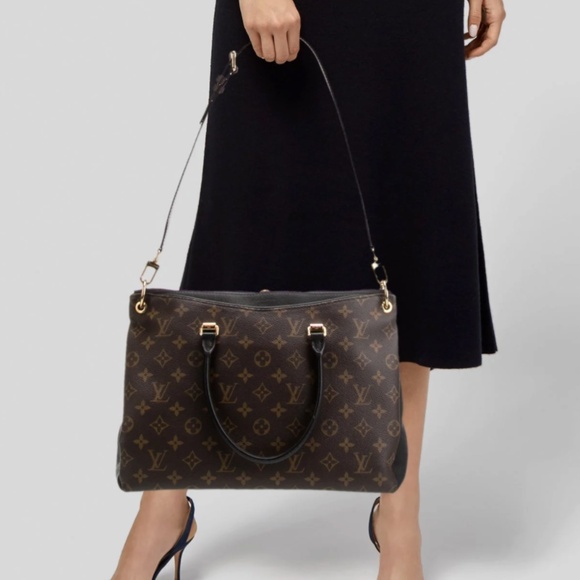 LOUIS VUITTON - DOUBLE BLACK LEATHER PALLAS BAG MM - Picture 3 of 3